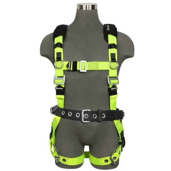 Reflective Full Body Harness: 1D, MB Chest, TB legs, Mining belt, S, Safewaze, Mfr#: 021-1810